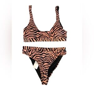 The Blushing Brunette Tiger Print Bikini – Size Medium